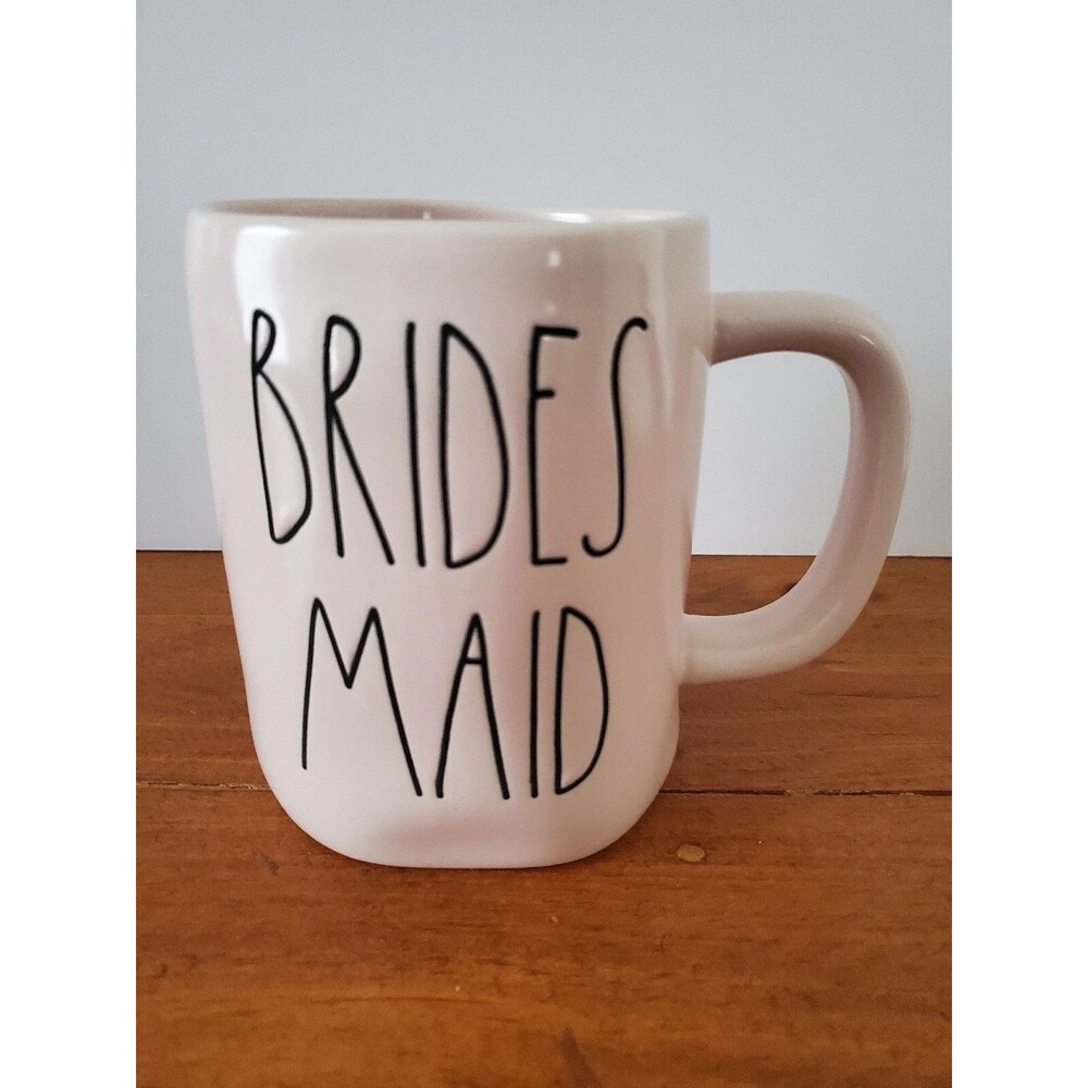 RAE DUNN Bridesmaid Ceramic Coffee Mug 16 oz white Heavy Duty